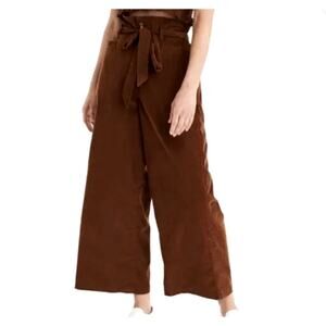 American Eagle Outfitters Brown High-Waist Corduroy Paper Bag Wide Leg Pants XS